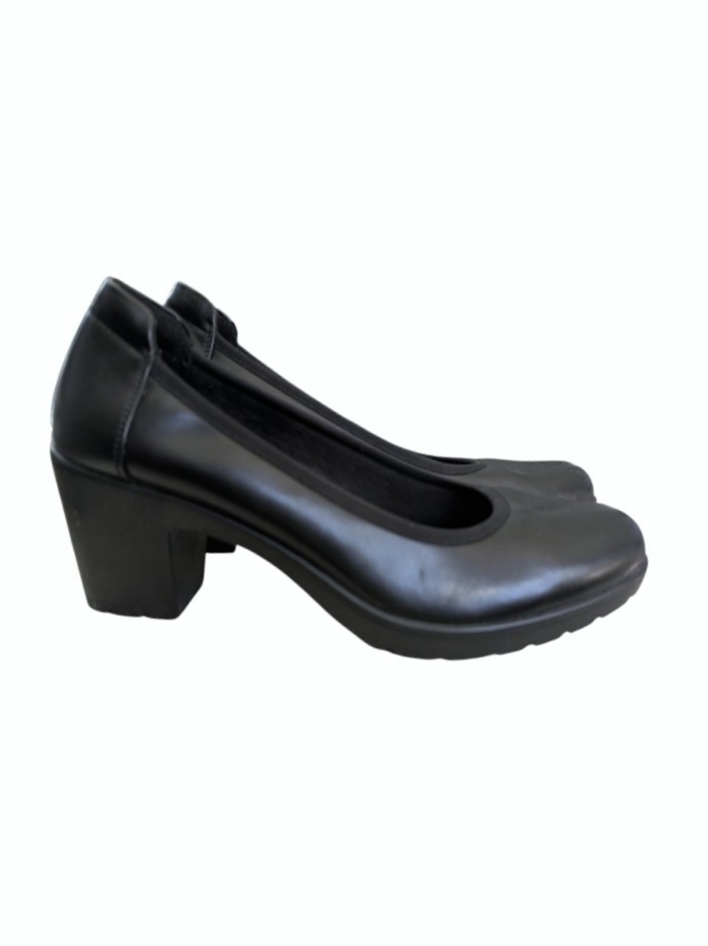 Dream Pairs Black Chunky Block Heel Platform Pumps Size 7.5